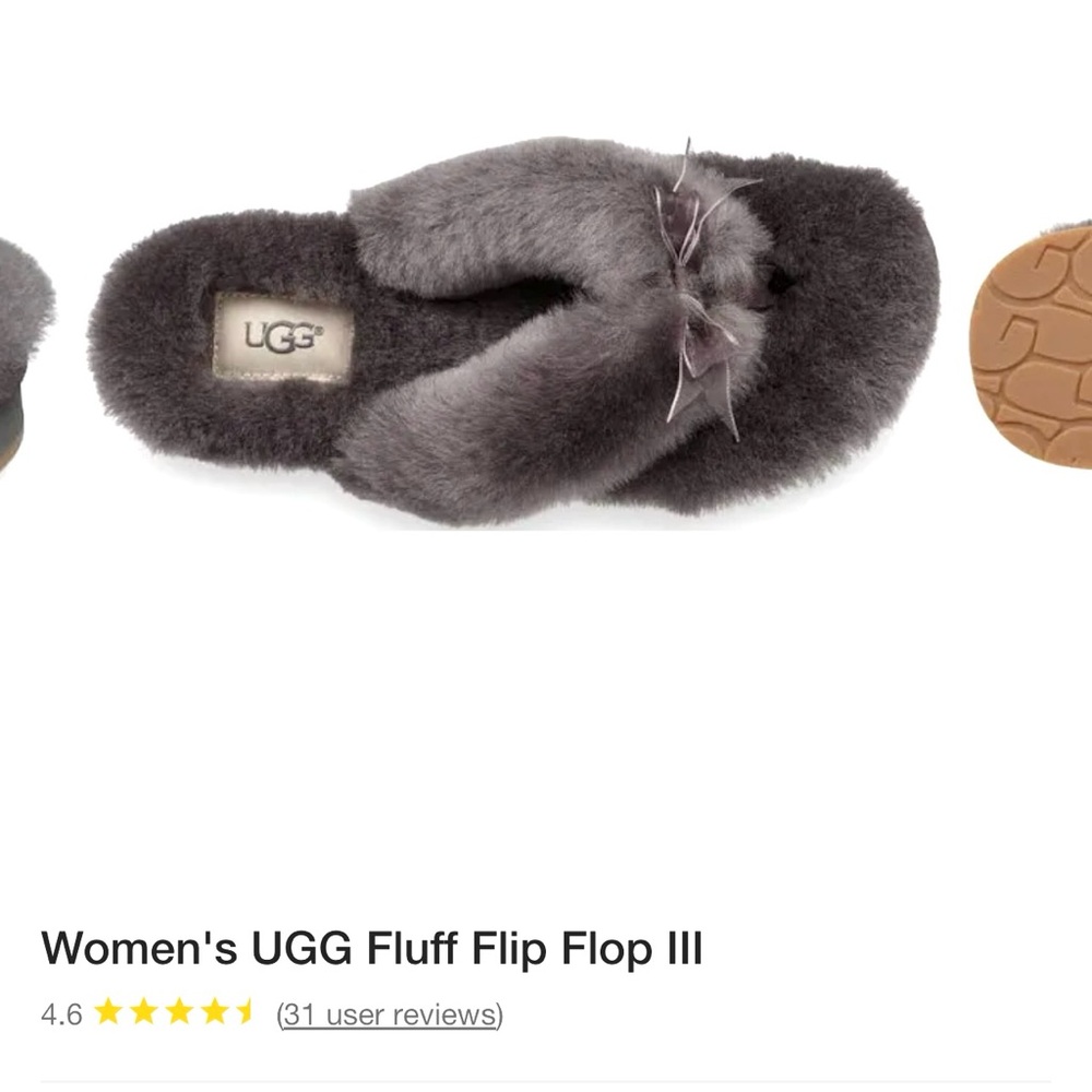 UGG Women's Fluff Flip Flop III - Charcoal